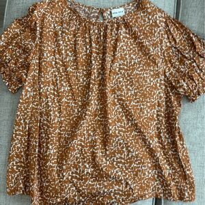 Aya Muse golden mustard and White color Smocked Blouse